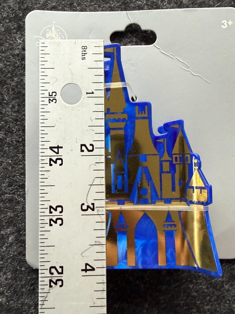 Disney Parks Castle Hair Clip Blue Gold New - Picture 7 of 7